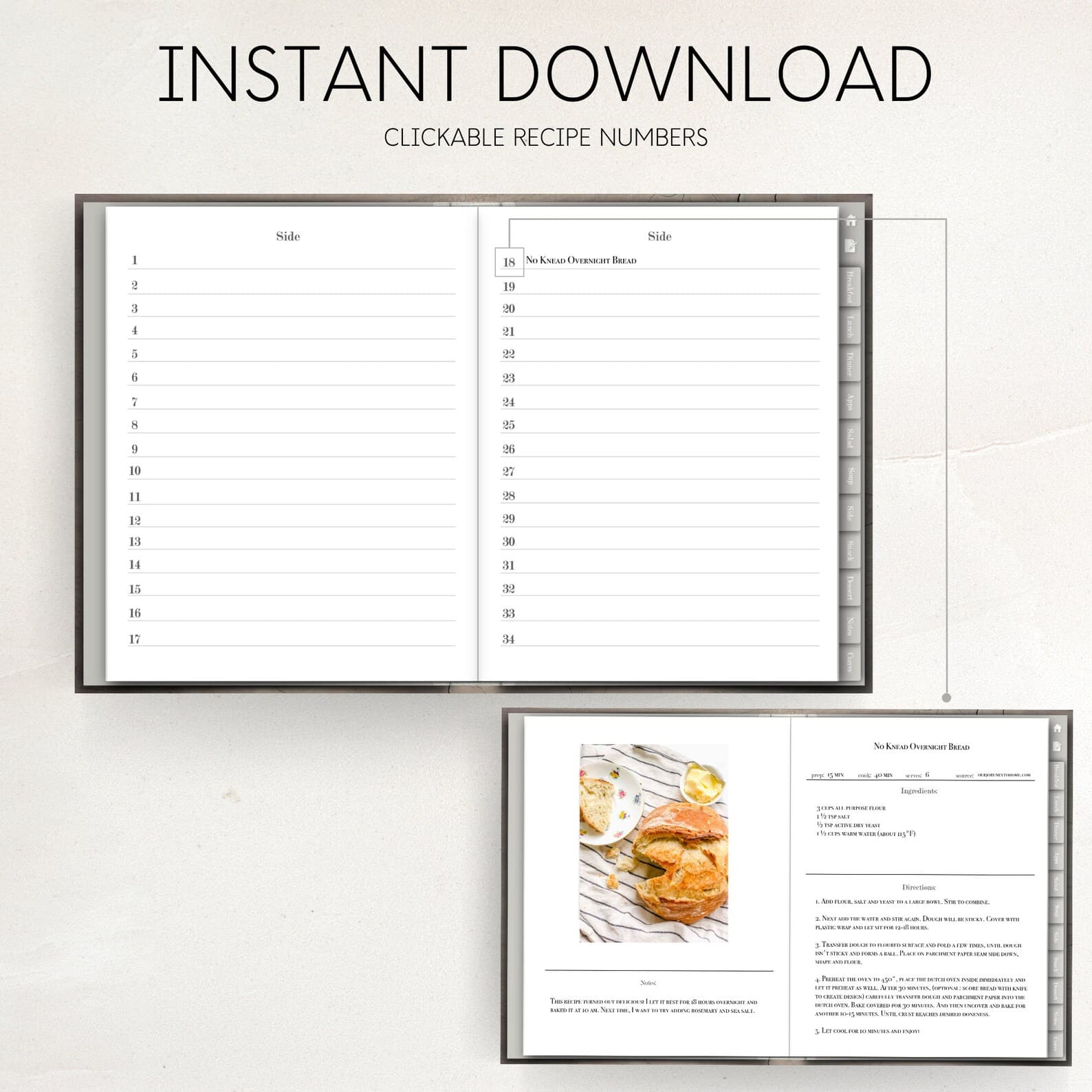 *New* Digital (Fillable) Recipe Book – Our Journey To Home