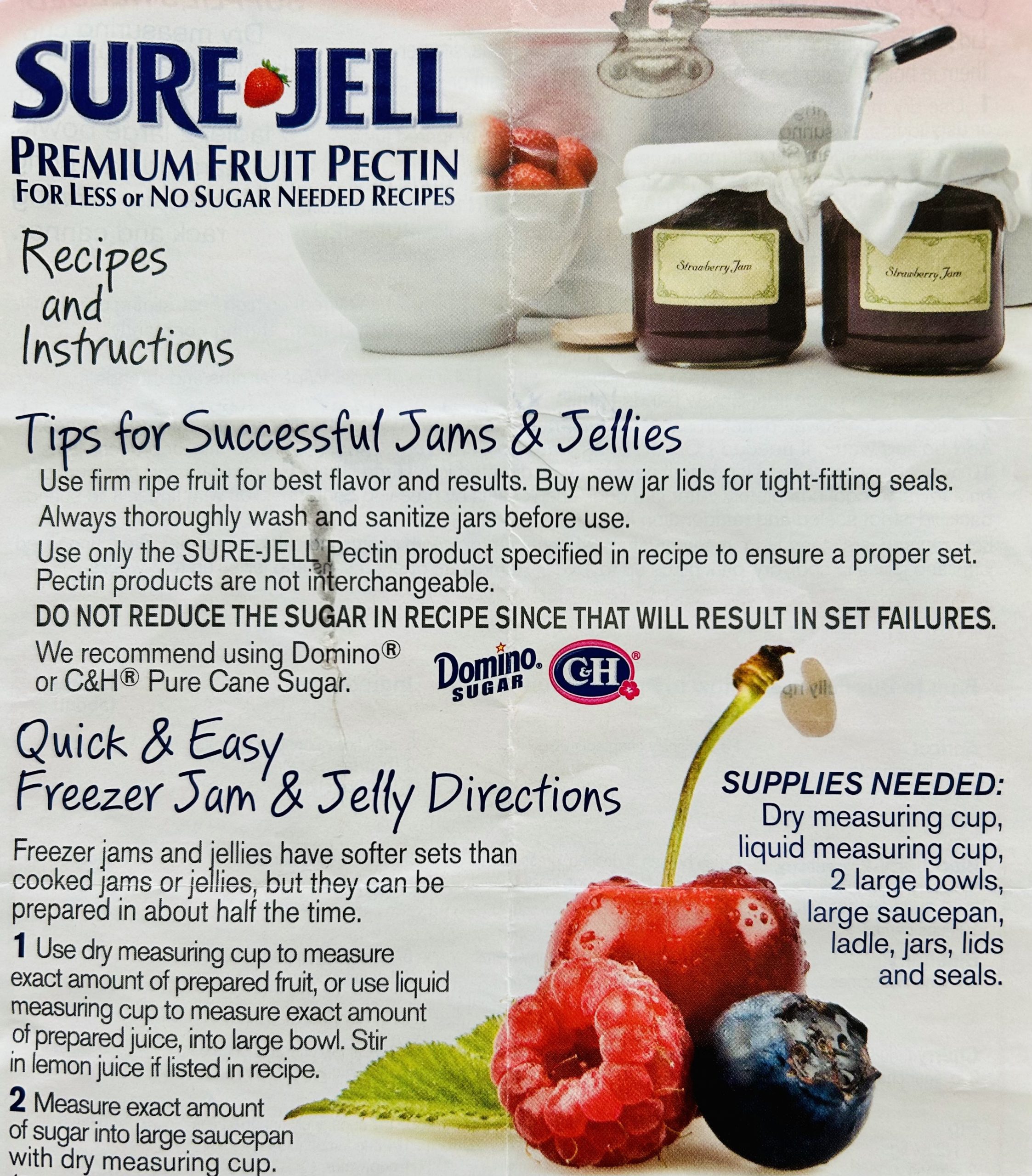 Rediscovering Sure-Jell for Less or No Sugar Needed Recipes: A Nostalgic Look at the Original Recipe Insert